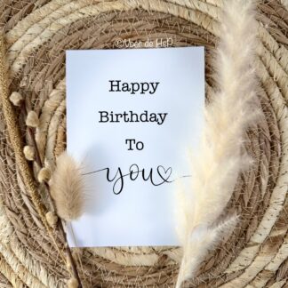 Kaartje 'Happy birthday to you'
