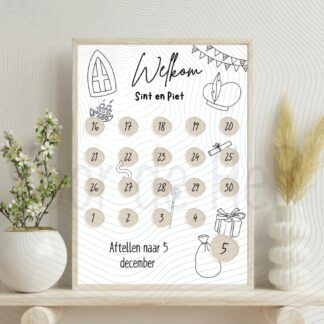 Aftelkalender 'welkom Sint en Piet'