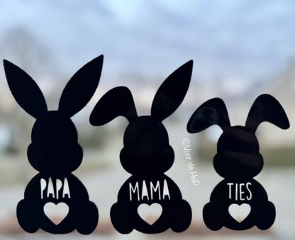 Raamsticker 'Paashaas met naam'