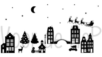 Raamsticker 'Kerstdorp' - Afbeelding 2